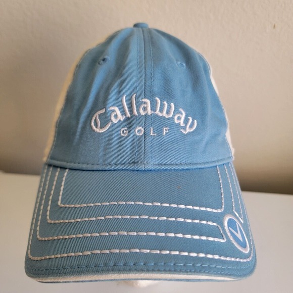CALLAWAY GOLF Stitch Magnet Cap Hat Adjustable Blue‎ White Ballmarker UNC - Picture 1 of 10